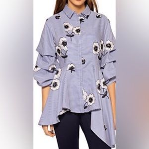 Gracia Asymmetric Button Up Blouse NWOT Size Small